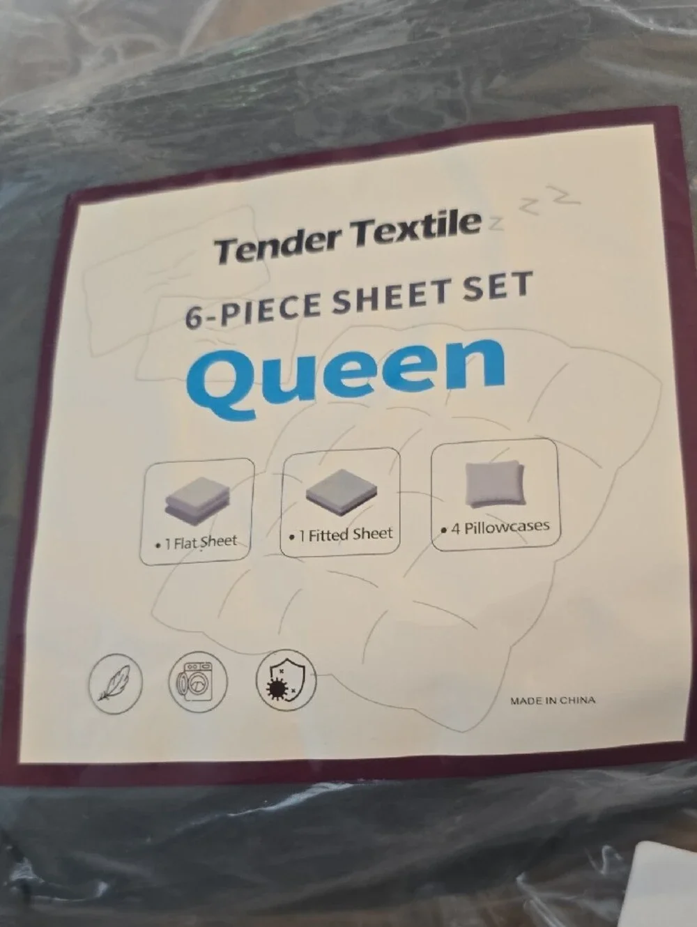 Tender Textile Queen 6-Piece Sheet Set - Charcoal
